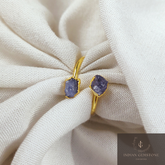 Natural Tanzanite Ring, Dainty Ring, Handmade Jewelry, Propose Ring, Raw Tanzanite Electroplated Ring, December Birthstone,Gift For Daughter
